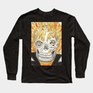 Skull on fire Long Sleeve T-Shirt